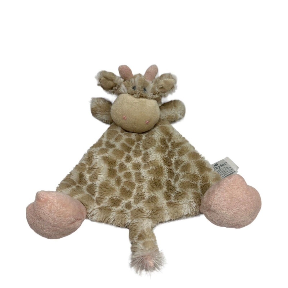 Demdaco Nat and Jules Sadie Giraffe Feet Paws Plush Blankie Lovey Toy Neutral